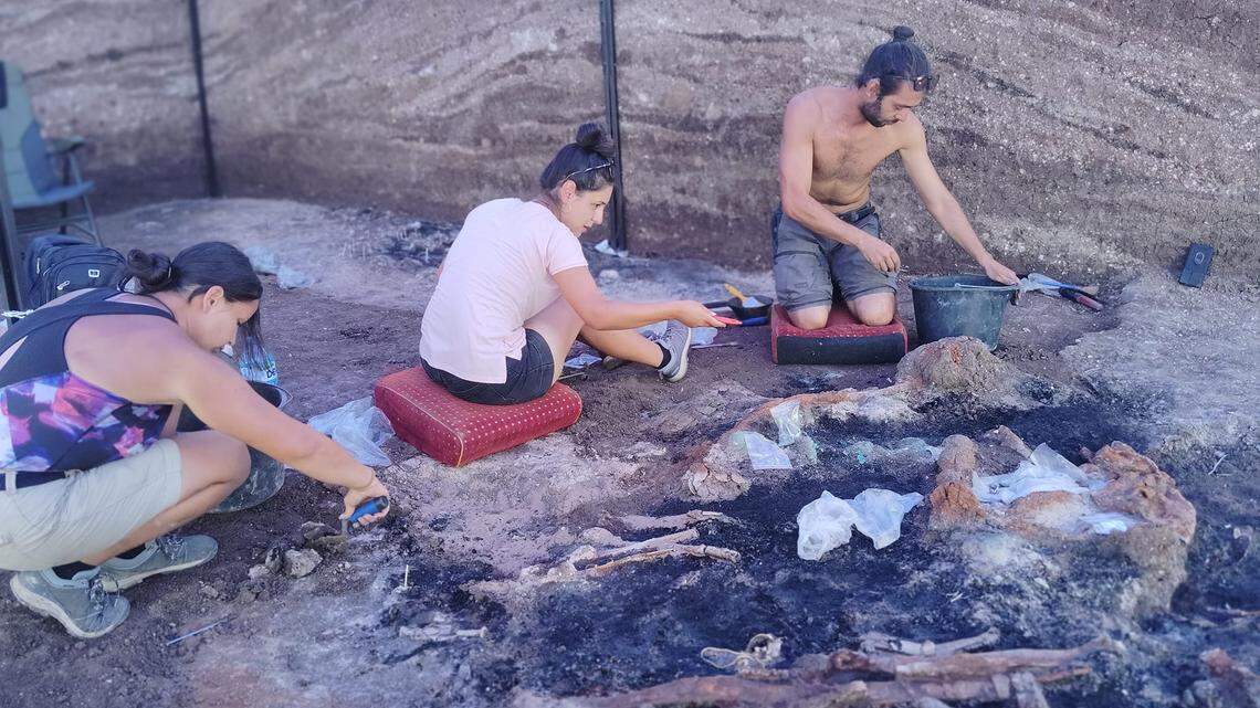 Archaeologists in Kapitan Petko voyvoda unearthed the 1,900-year-old burial of a Thracian horseman with gold, weapons and armor, photos show.