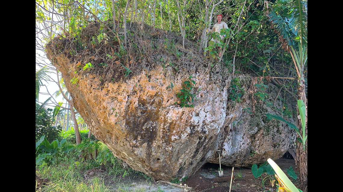 The Maka Lahi boulder is the largest cliff-top boulder in the world, researchers said. 