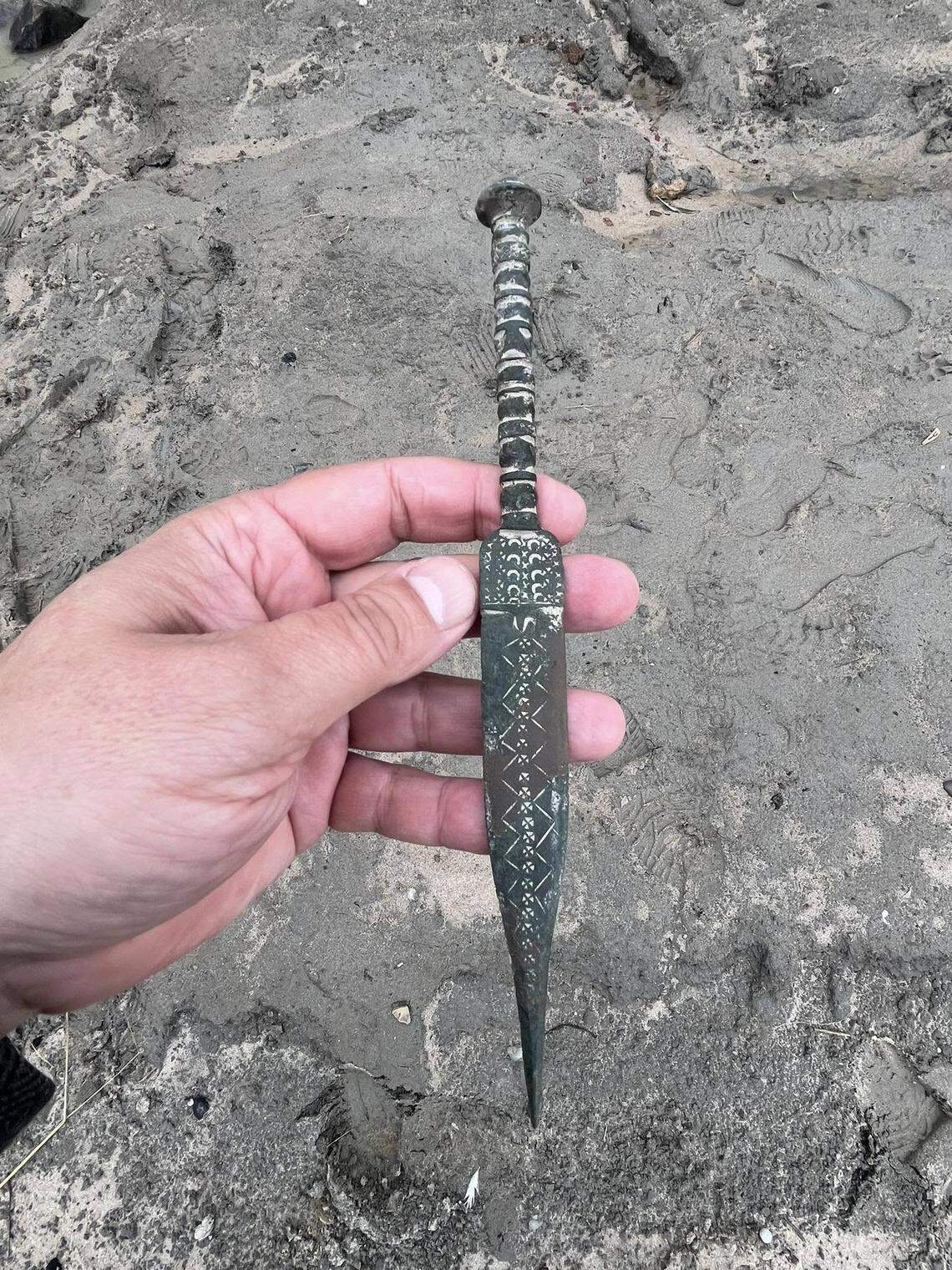 The 2,500-year-old dagger found on a beach in northern Poland.