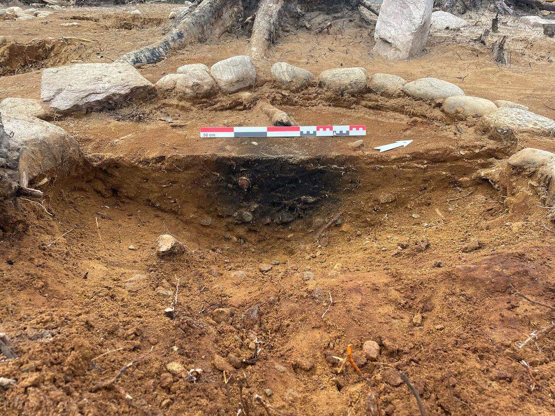 One of the ancient graves as seen during excavations