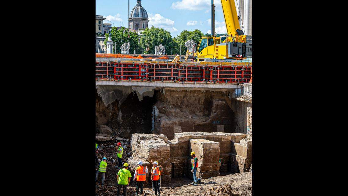 Archaeologists in Rome uncovered a 2,000-year-old ruined garden belonging to emperor Caligula. Photos show ancient pipes, walls and walkway.