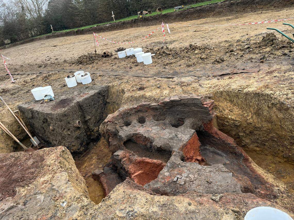 Another view of the 500-year-old kiln found at Sutton VA Primary School.