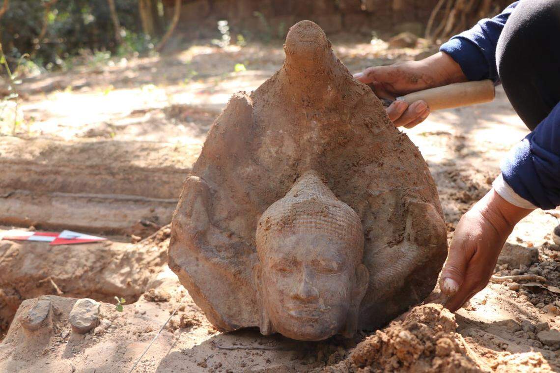 One of the statues found at Ta Prohm temple.