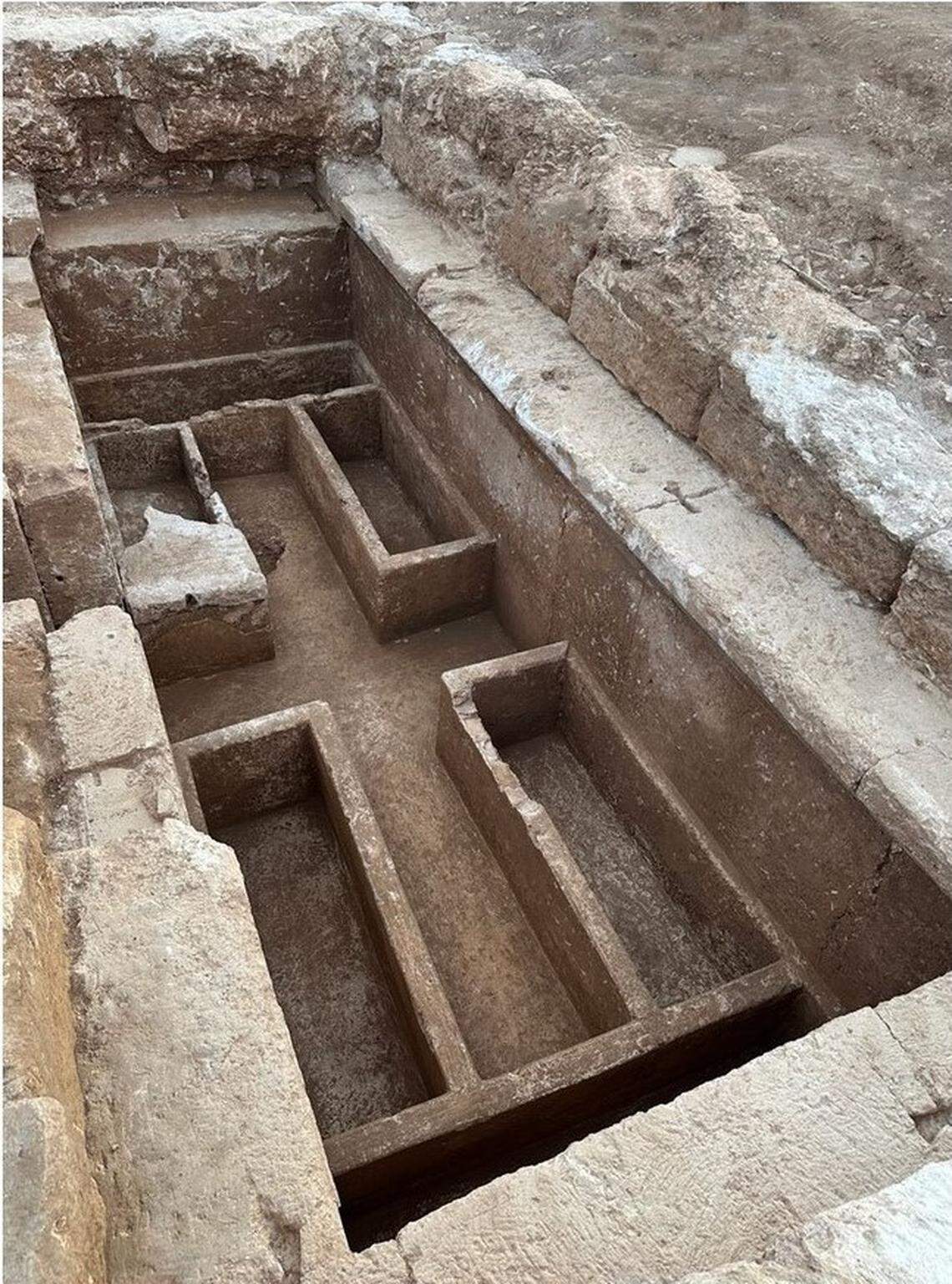 The tomb’s burial chamber as seen from above.