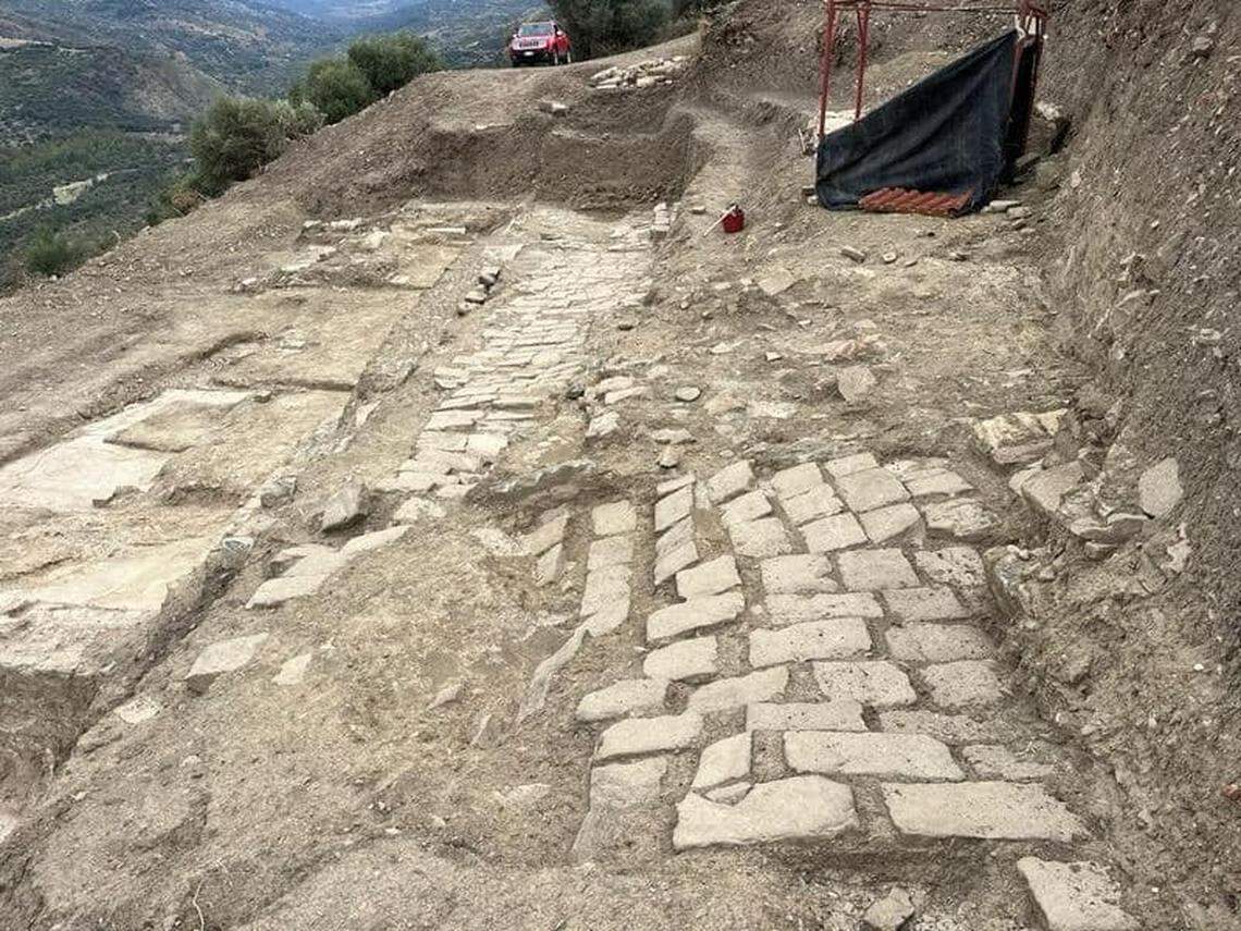 A stone structure unearthed in Halaesa Arconidea.