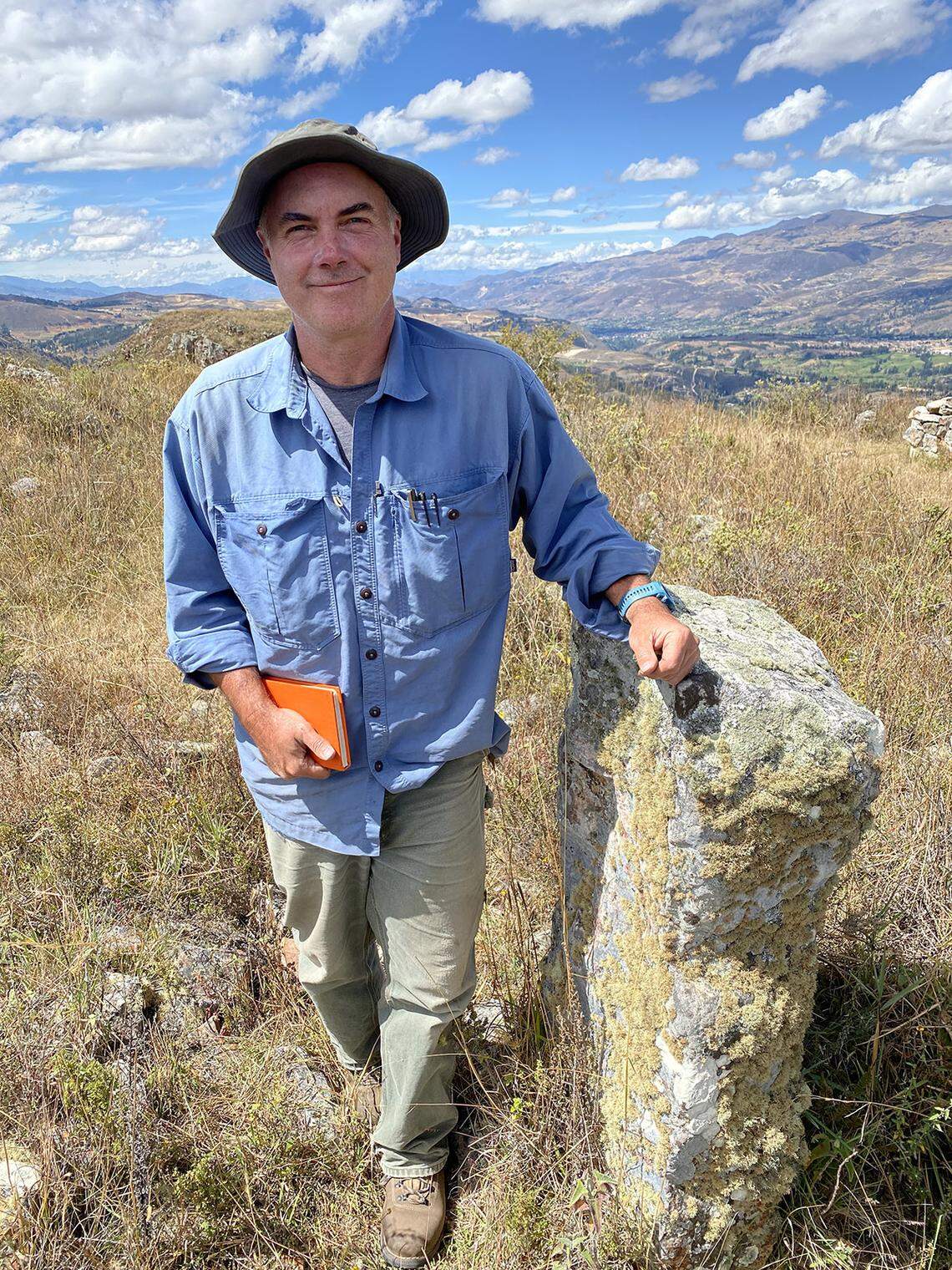 Jason Toohey stands at the Callacpuma archaeological site.