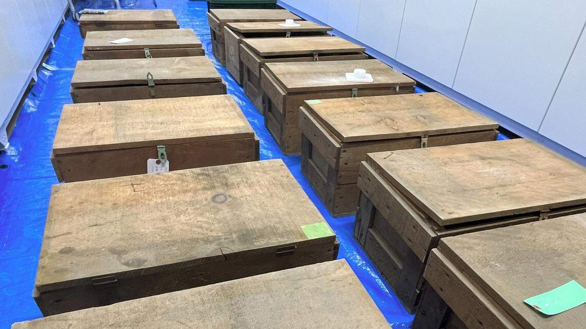 A company in Kyoto found thousands of rare ceramic coins made during metal shortages of the 1940s and believed to have been destroyed.