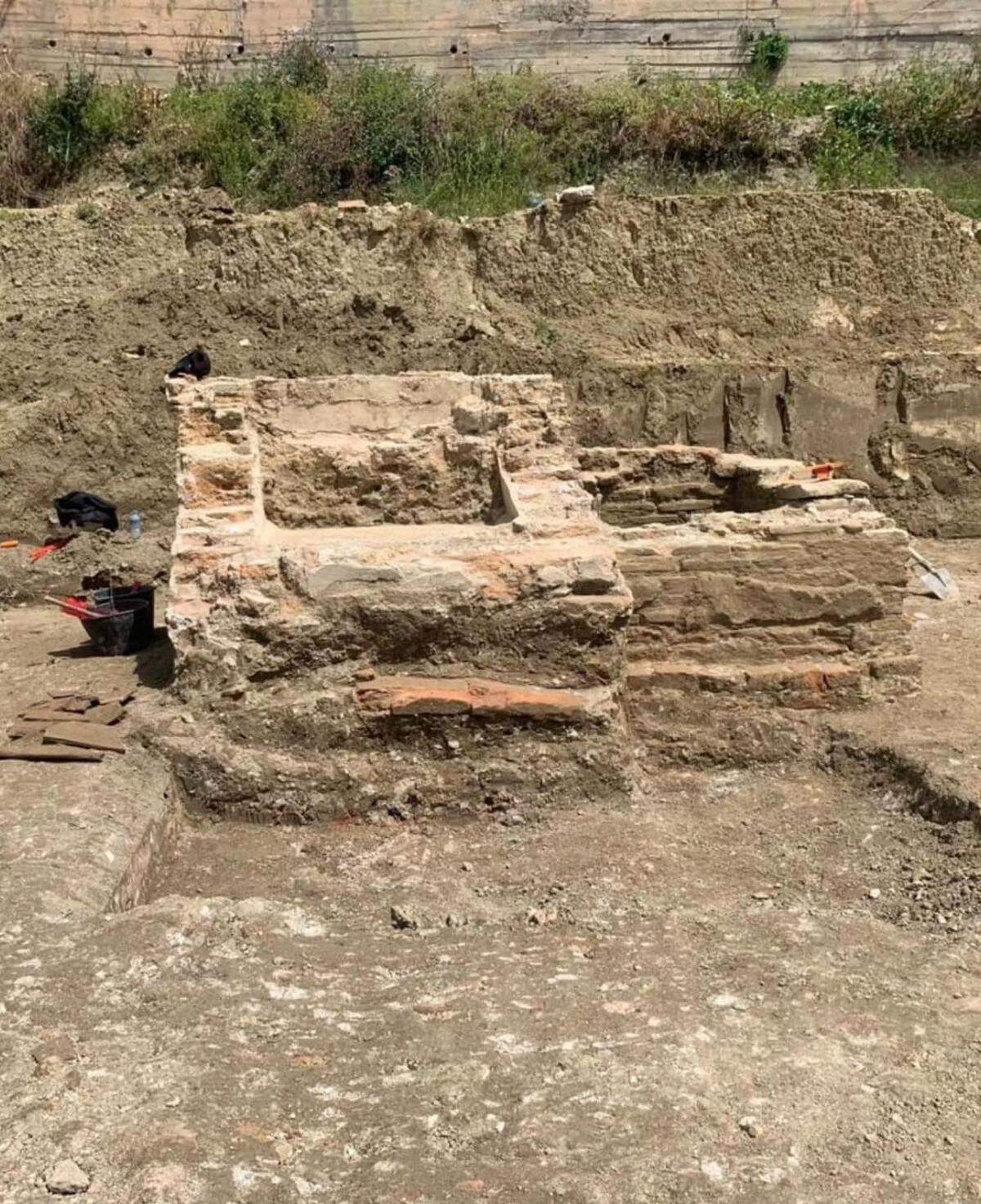 The two bathtubs found in the ancient Roman villa.
