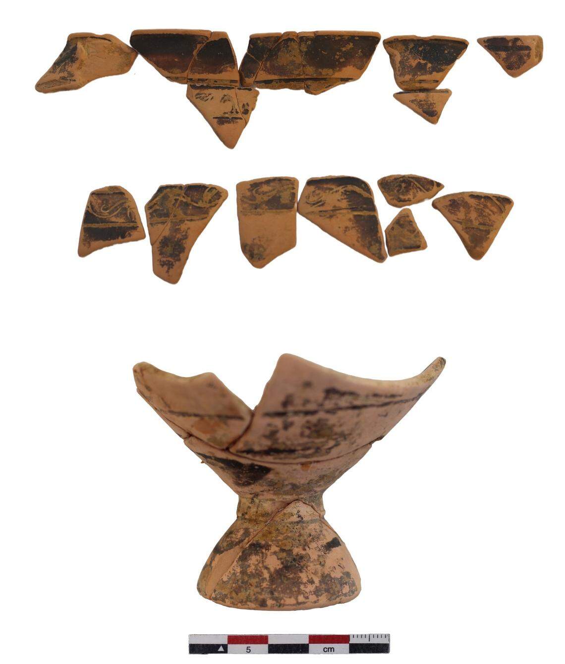Fragments of a wine cup typically used in rituals.