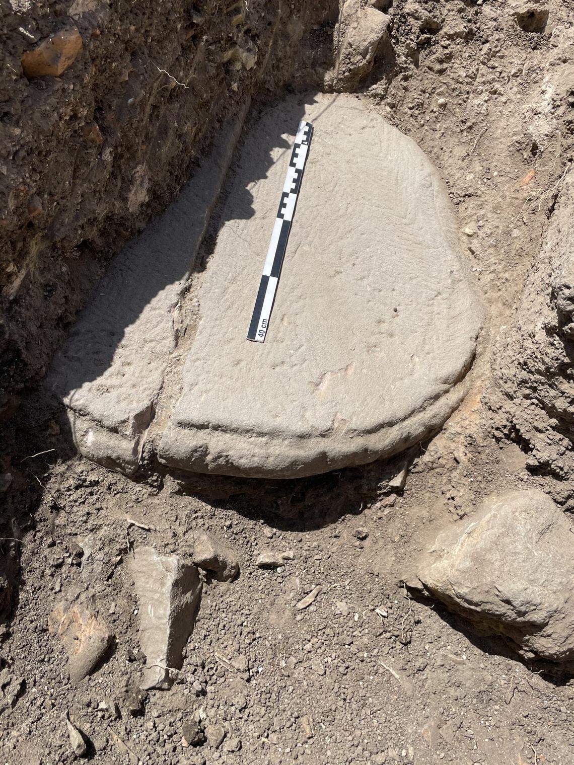Part of an ancient Roman column found in Ubrique.