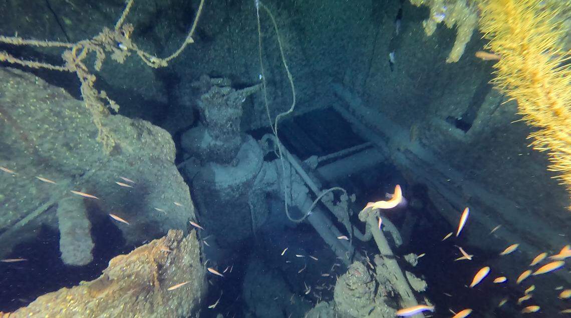 A view into the SS Nemesis shipwreck.