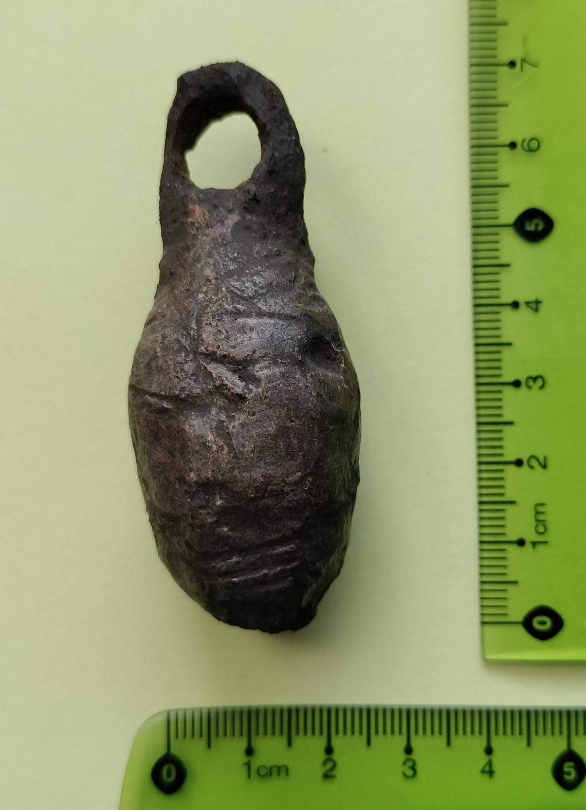 The 700-year-old throwing weapon found by a metal detectorist.