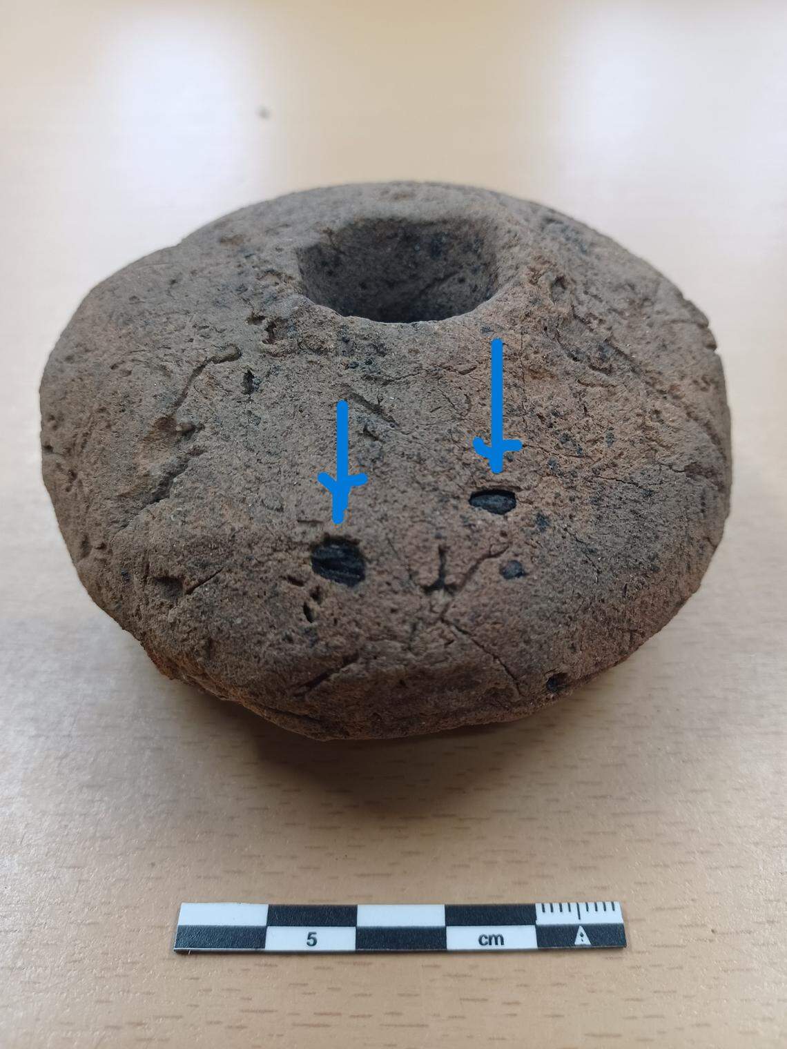 One of the 1,500-year-old loom weights found in Stepping.