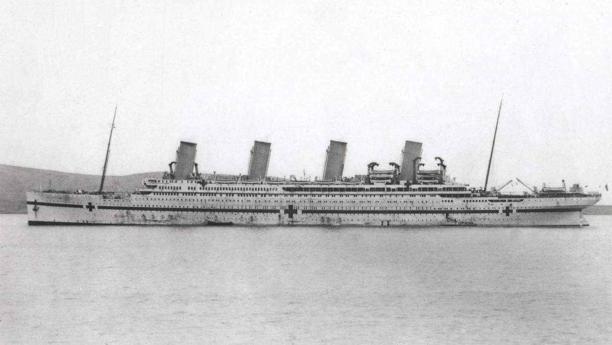 A historic photo shows the HMHS Britannic.