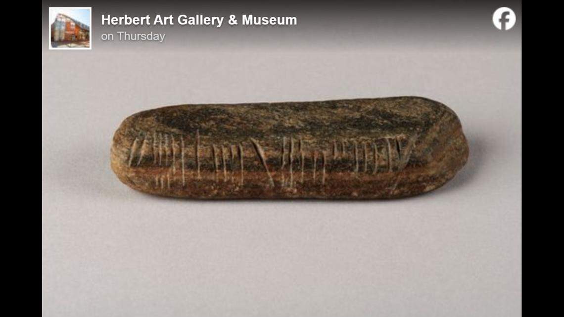 A gardener in the U.K. found a rock with 1,600-year-old ogham inscription, an early alphabet for the Irish language. Now, it’s on display.