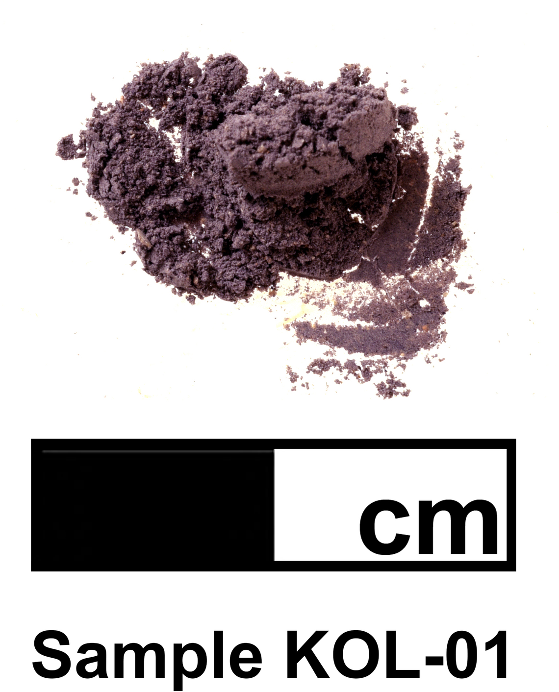 The ancient purple pigment found on pottery at K10.