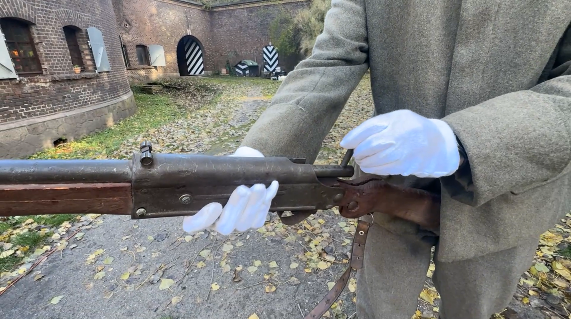The WWII Volkssturmgewehr rifle found at a museum in Świnoujście.