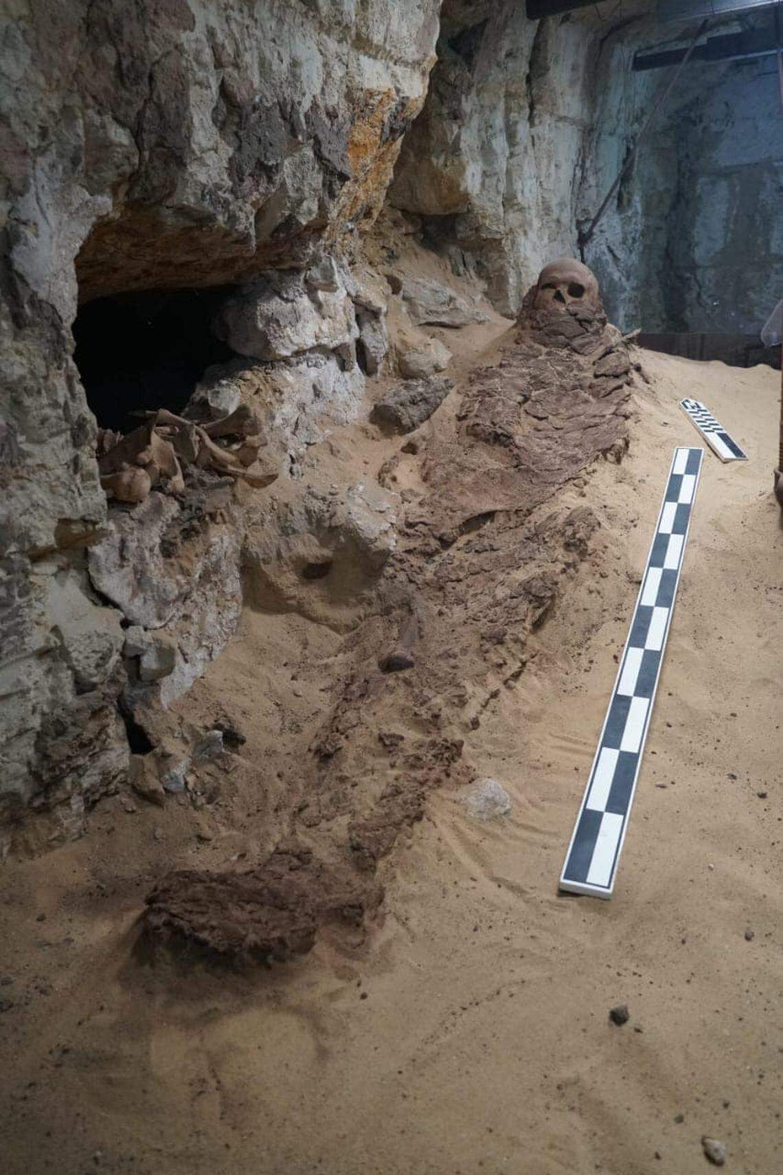 A mummy found in the Greco-Roman catacomb at Saqqara.