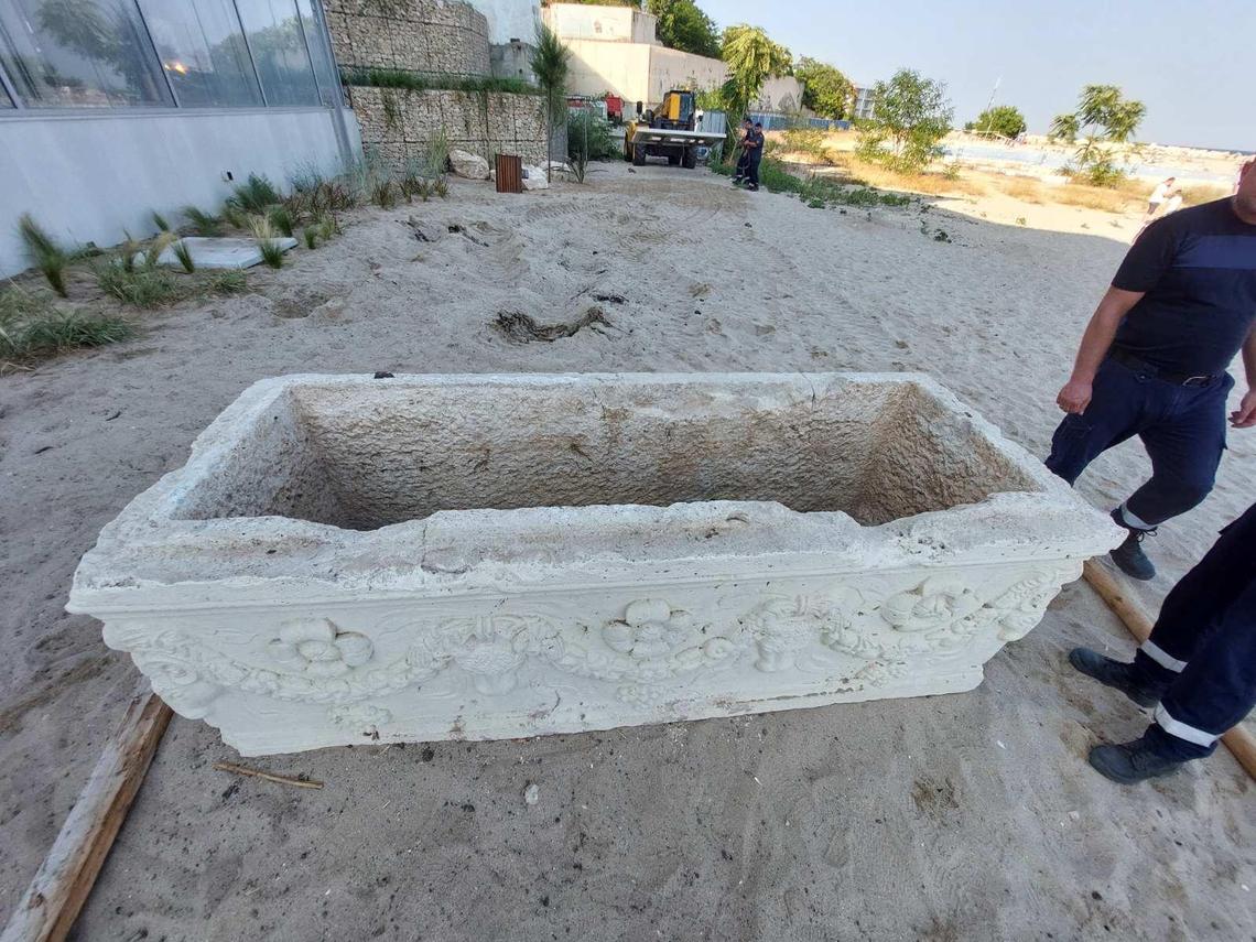 The 1,700-year-old Roman sarcophagus found at a beach bar in Varna.