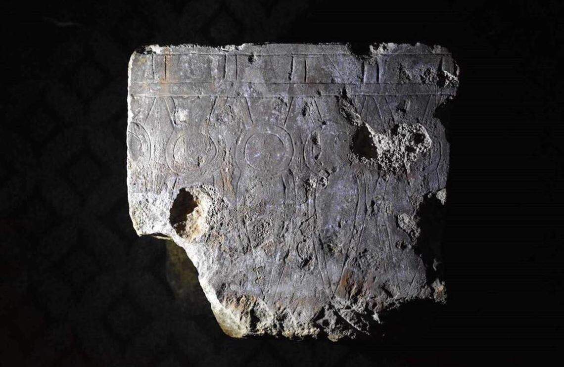 A carved artifact found at the ancient city of Imet.