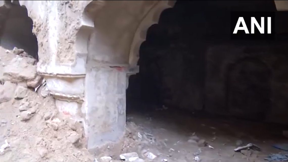 A view into a hallway of the 125-year-old stepwell in Chandausi as seen during excavations.