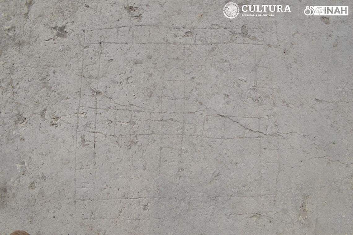 One of the patolli game boards found in Campeche.