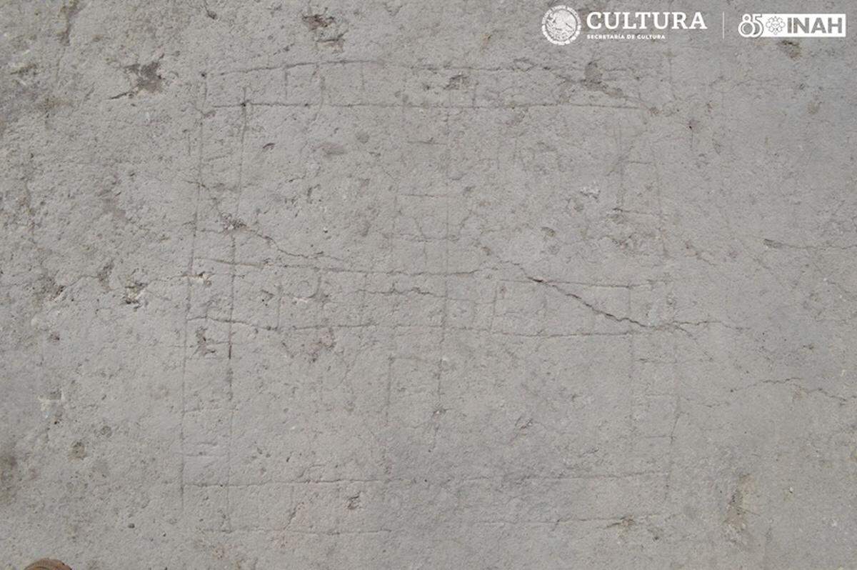 One of the patolli game boards found in Campeche.