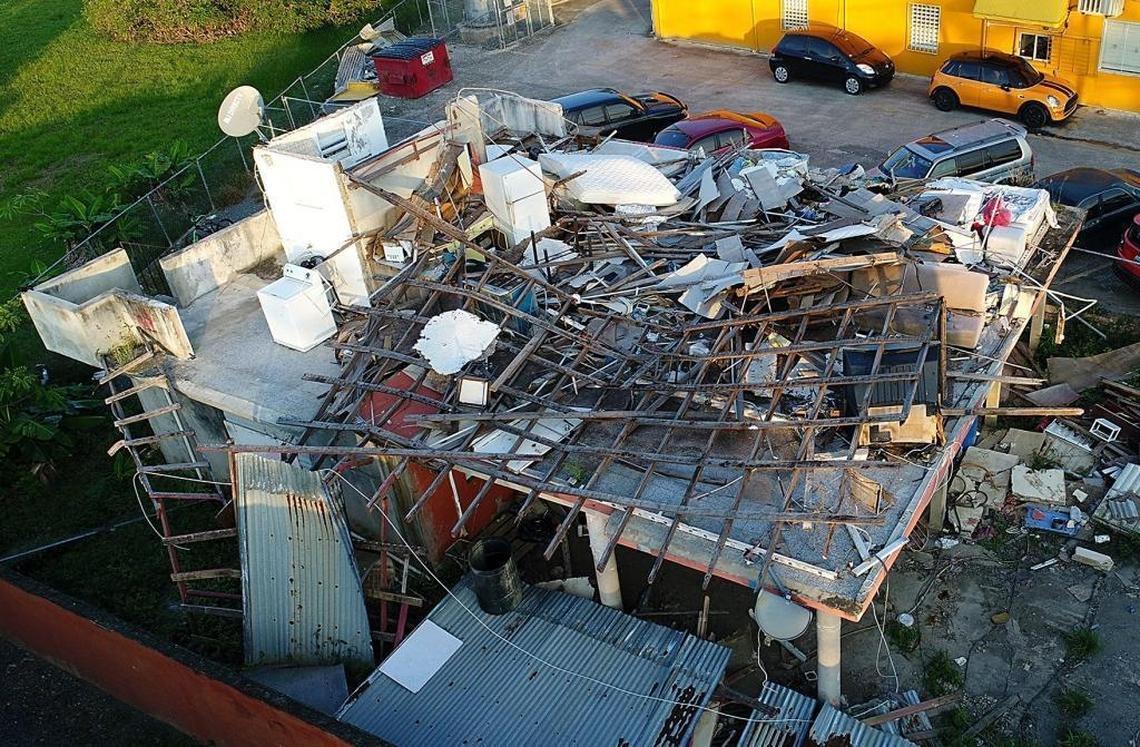 The wrecked home of Keyla and Jose Vazquez in Toa Baja, Puerto Rico.