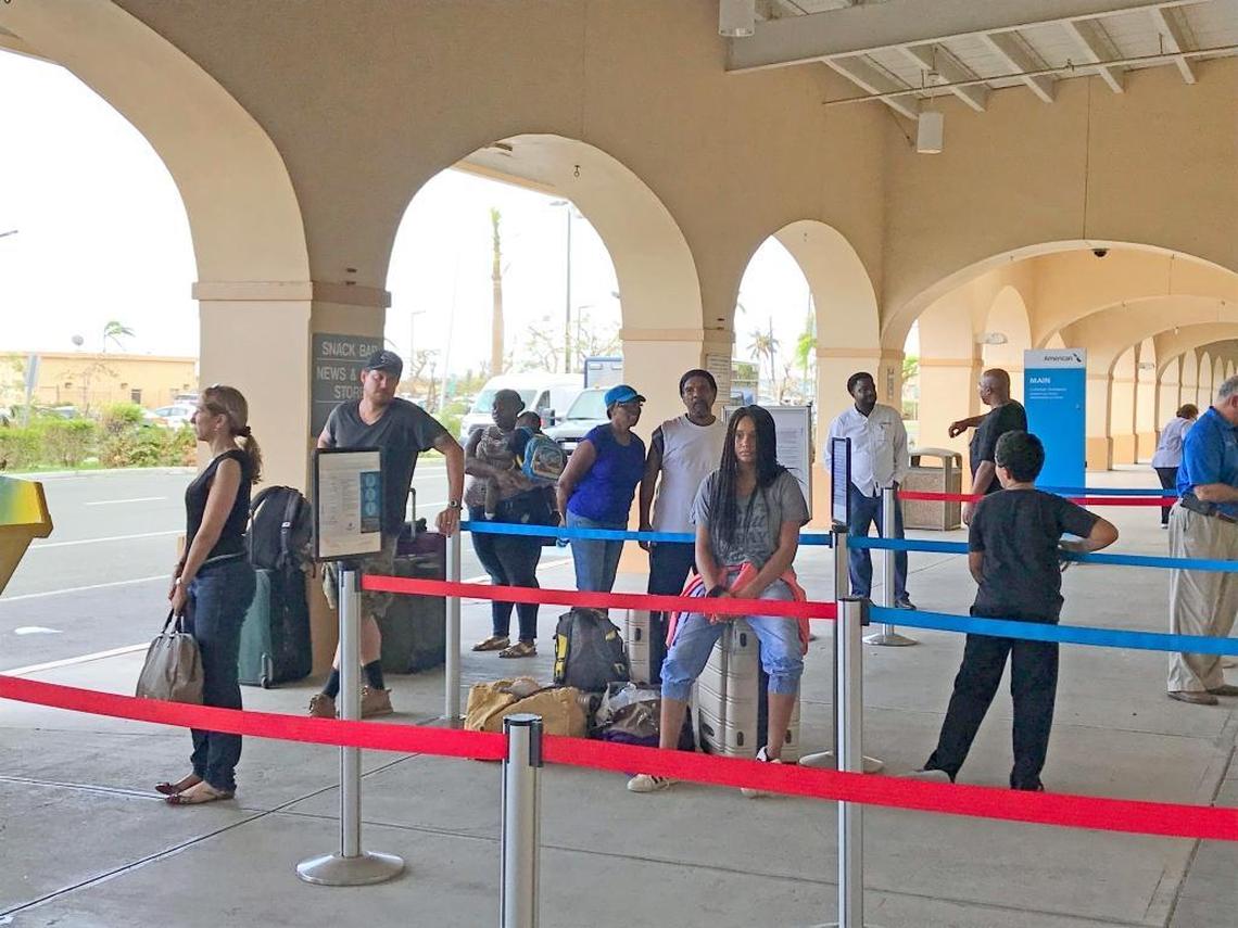 Hundreds of stranded tourists and sick residents waited at the airport in St. Croix Tuesday hoping to catch a humanitarian flight off the U.S. territory. American Airlines, which flew in hurricane supplies for its employees, evacuated 135 passengers for free at the request of the island’s tourist board.