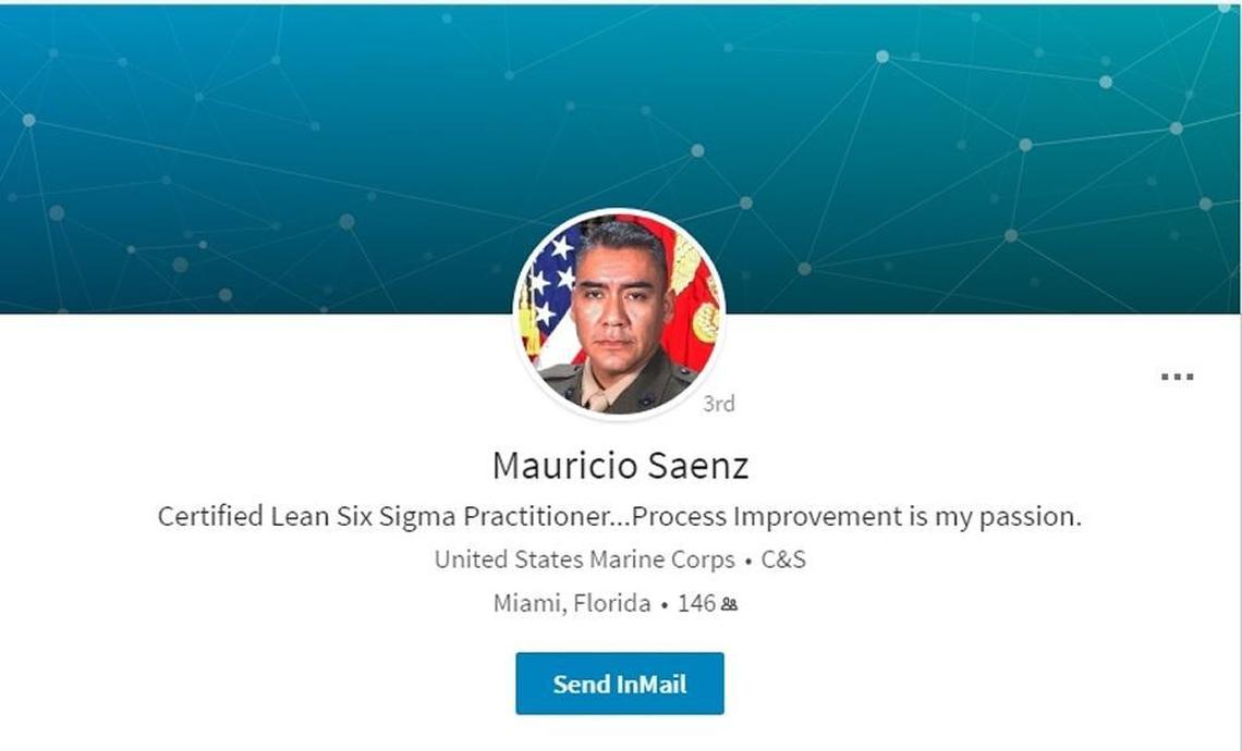 A screengrab from Maj. Mauricio Saenz’s LinkedIn page on Friday.