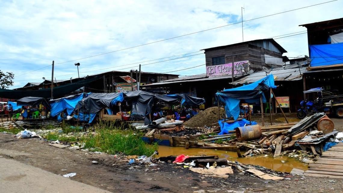 A mining town in Madre de Dios, Peru. These illegal squatter communities are the epicenter of the region’s illegal gold mining industry.