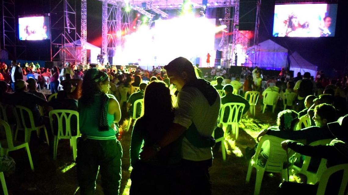 FARC soldiers in Colombia's Llanos de Yari at a concert hosted by the rebel group. The guerrillas are holding their 10th conference as they prepare to vote on a historic peace deal.