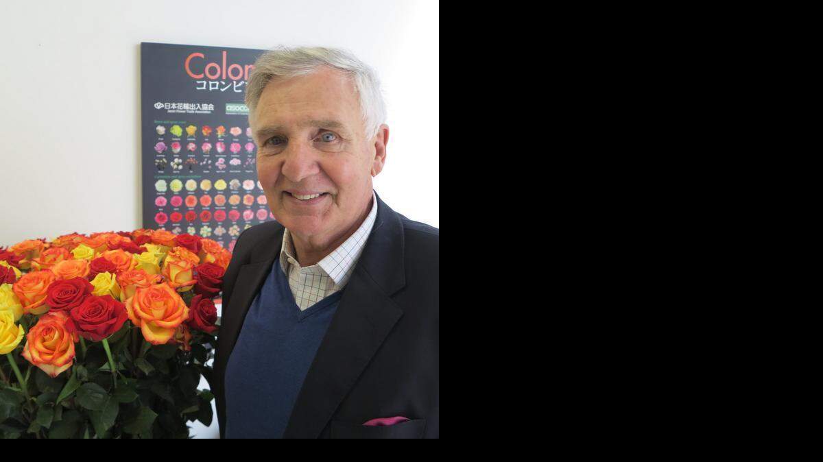 
John Vaughan, 80, began growing flowers in Colombia in 1969, making him one of the pioneers of the industry.
