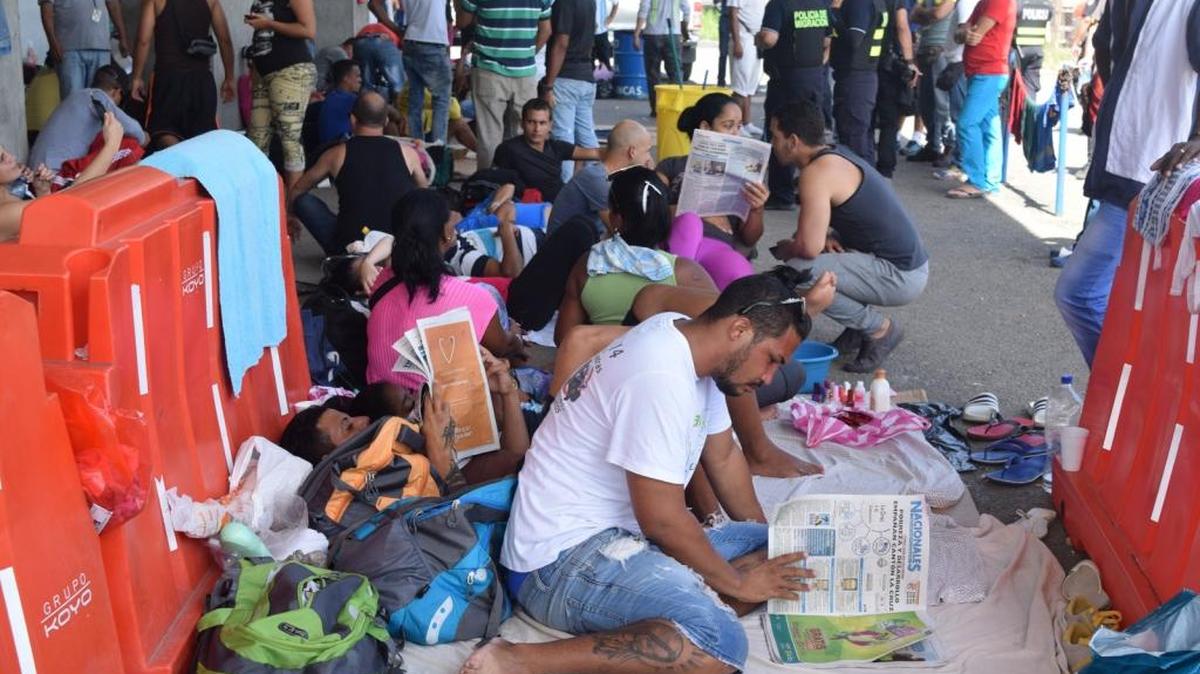 Cubans camp out at the Peñas Blancas border crossing in Costa Rica. Many of the migrants have been there since the weekend, when Nicaragua closed its border to Cubans, amid swelling numbers. Costa Rican authorities estimate there are some 2,000 Cubans at the border and nearby shelters waiting to continue their journey to the United States.