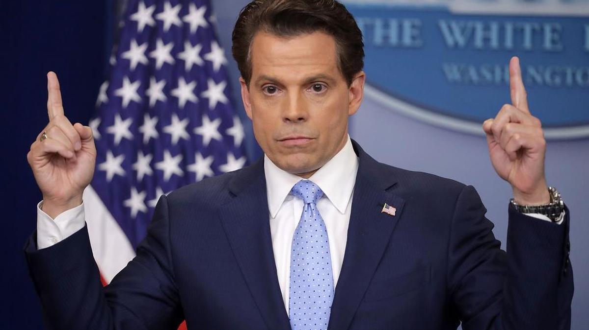 Anthony Scaramucci answers reporters' questions during the daily White House press briefing in the Brady Press Briefing Room at the White House July 21, 2017 in Washington, DC.