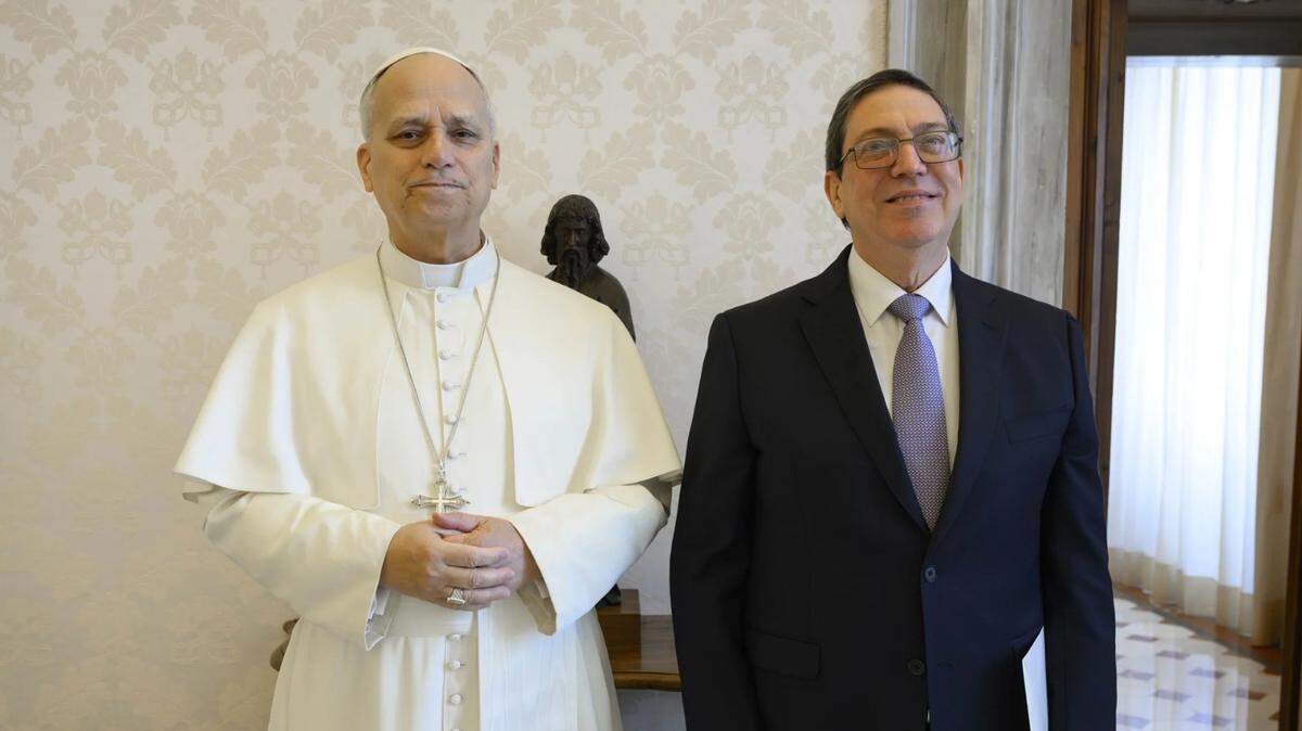 Pope Leo met with Cuba’s foreign minister, Bruno Rodriguez, in the Vatican last month.