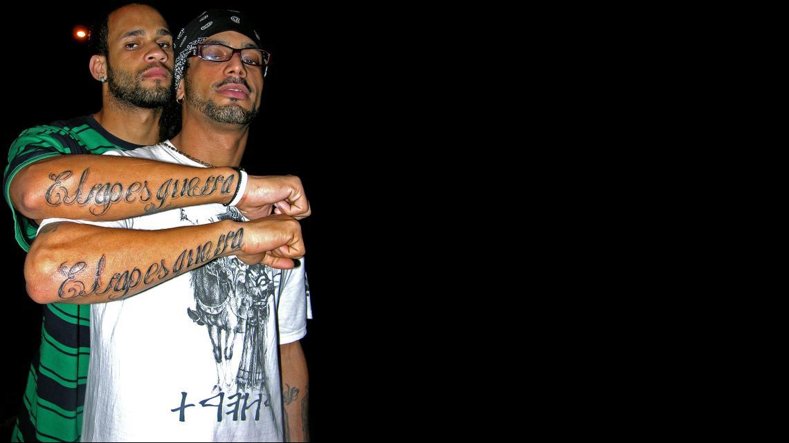 
This 2008 photo shows Bian Rodriguez, left, and Aldo Rodriguez, right, members of Los Aldeanos in Havana. Documents obtained by The Associated Press show that a U.S. agency infiltrated Cuba's hip-hop scene, recruiting unwitting rappers to spark a youth movement against the government. 
