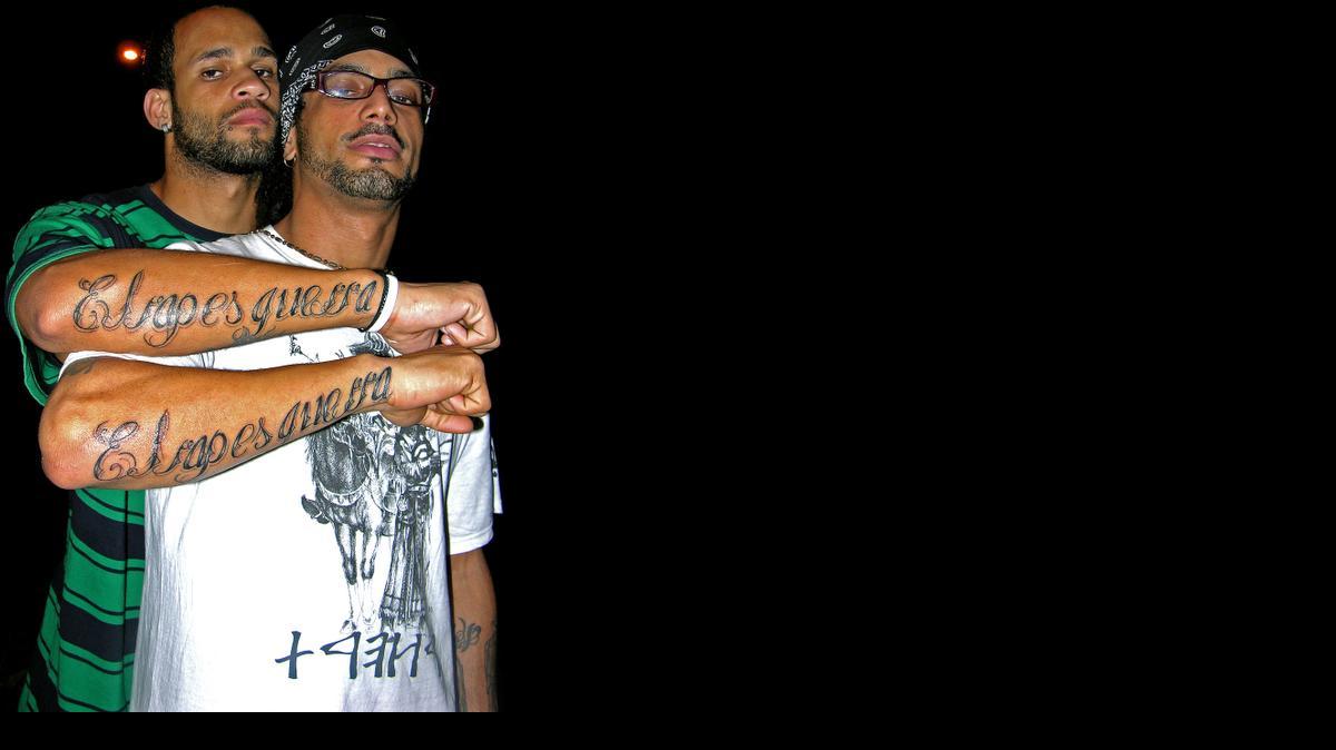 
This 2008 photo shows Bian Rodriguez, left, and Aldo Rodriguez, right, members of Los Aldeanos in Havana. Documents obtained by The Associated Press show that a U.S. agency infiltrated Cuba's hip-hop scene, recruiting unwitting rappers to spark a youth movement against the government. 
