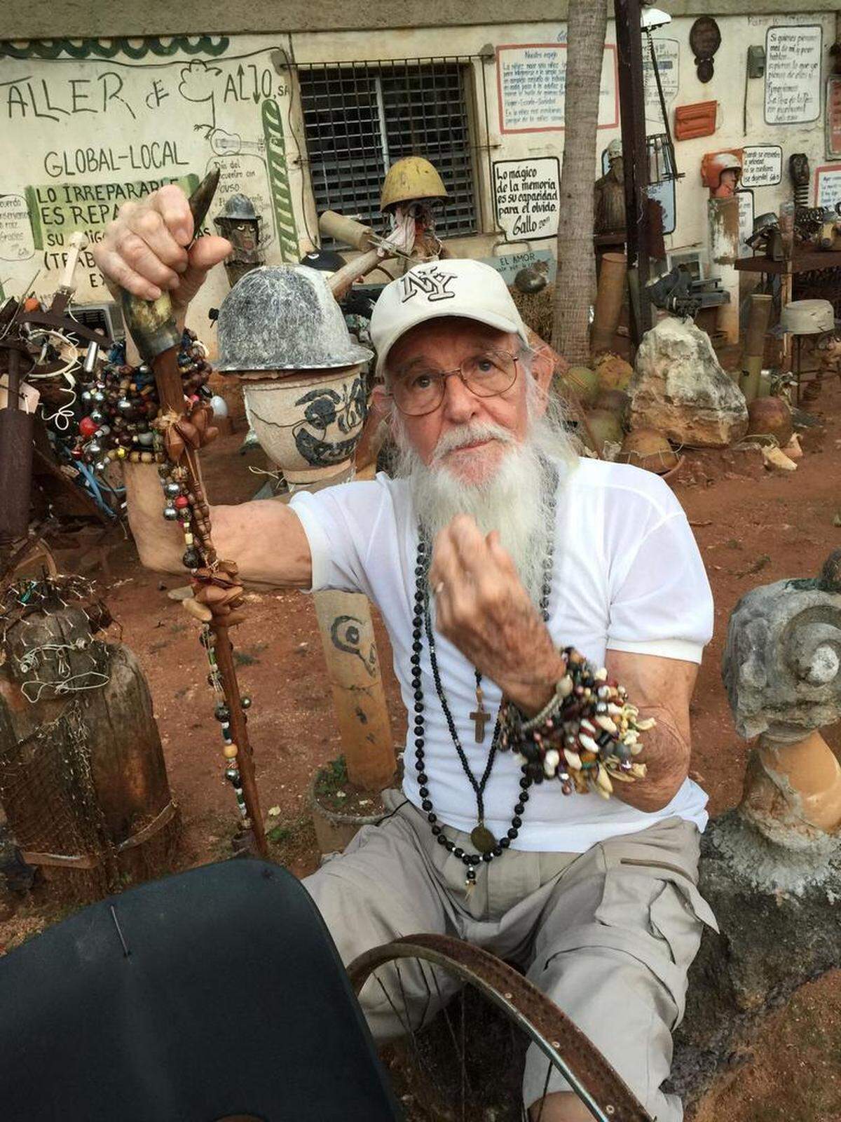 Independent artist Hector Pascual Gallo Portieles, known simply as Gallo (Rooster) has created a world of art from found objects.