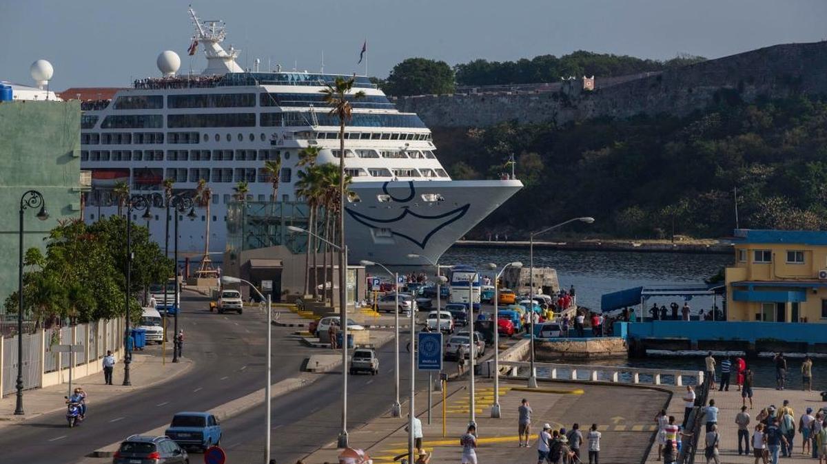 Carnival's Adonia cruise ship arrives from Miami in Havana, Cuba, Monday, May 2, 2016. The Adonia's arrival is the first step toward a future in which thousands of ships a year could cross the Florida Straits, long closed to most U.S.-Cuba traffic due to tensions that once brought the world to the brink of nuclear war.