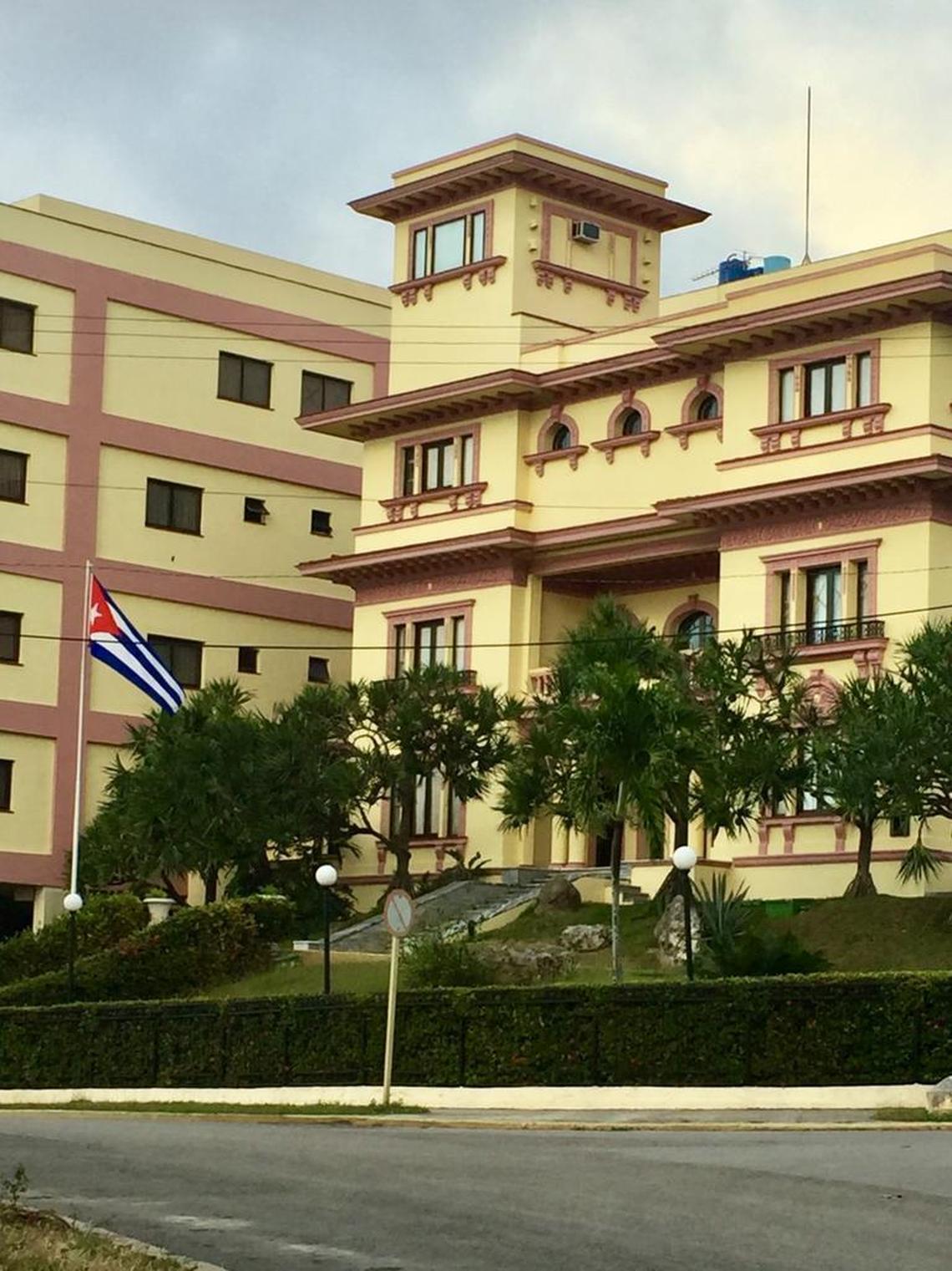Clinica de Seguridad Personal, a pink and buff colored military hospital in the Kohly neighborhood, where Fidel Castro Díaz-Balart was reportedly getting treatment for depression.