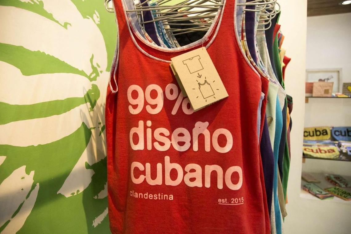 To produce clothing in Cuba, Clandestina has to rely on materials that are available. It often recycles second-hand clothes to create new products.