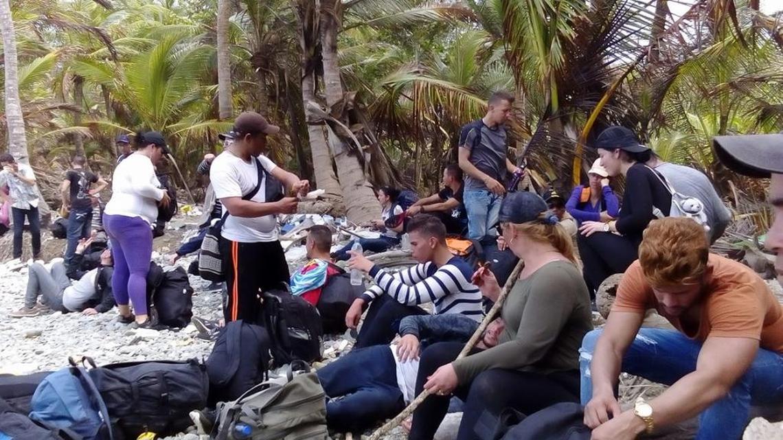 A group of Cuban migrants trek through Costa Rica en route to the U.S.-Mexico border.