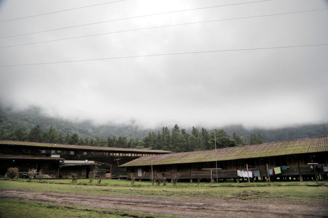 Low clouds hover over the camp in Gualaca, Panama serving as a temporary shelter for Cuban migrants.