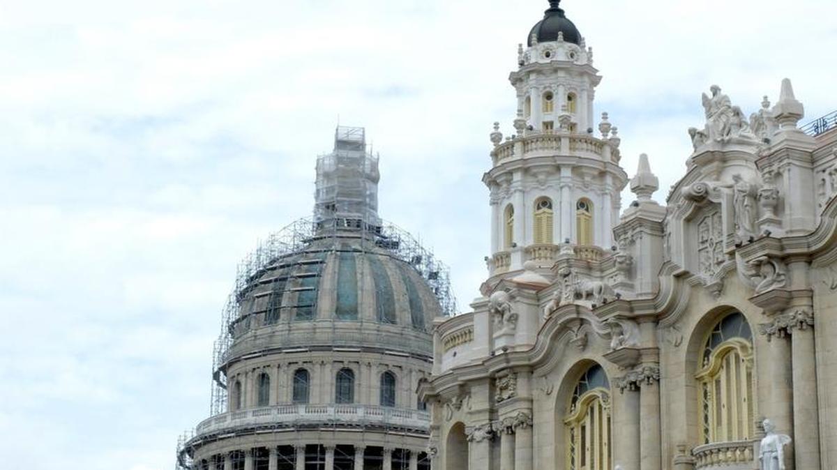 
El Capitolio, left, and Teatro Nacional, right, in Havana. The buildings are undergoing extensive renovation. 
