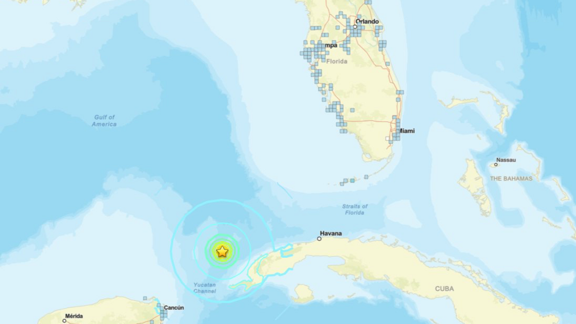 Sismo de magnitud 6.1 cerca del lado occidental de Cuba se sintió en el sur de Florida
