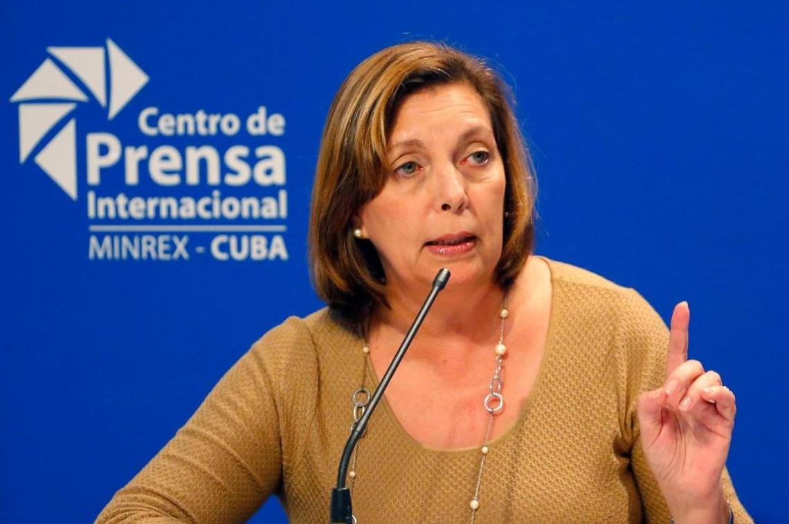 Josefina Vidal speaks to reporters in Havana, Cuba in January 2017.
