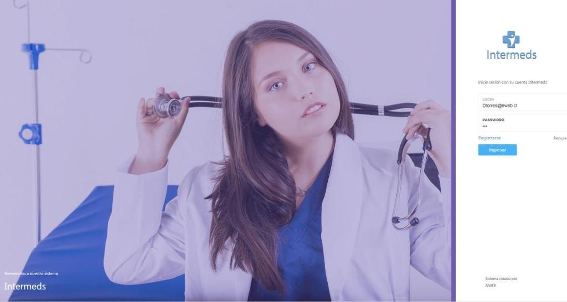 Screenshot of Intermeds site.