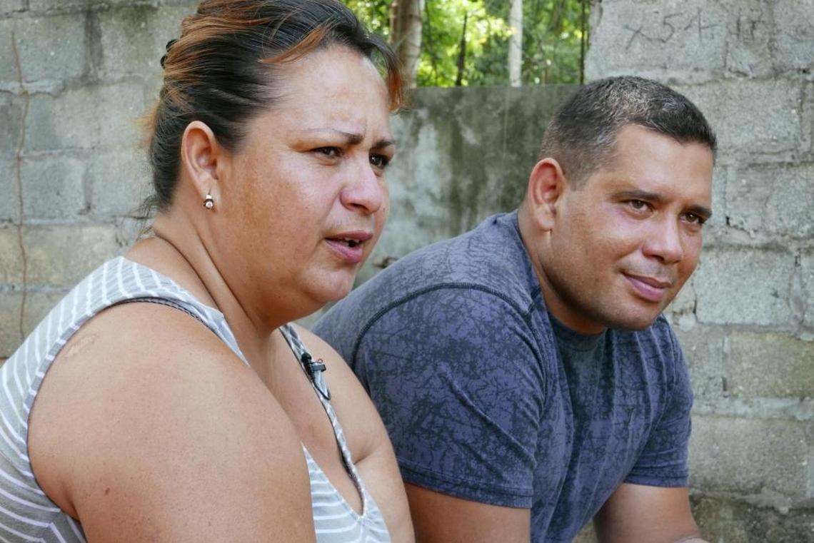 Yudenny Sao Labrada and her husband Yoendry Batista in their rental house in Panama City, Panama.