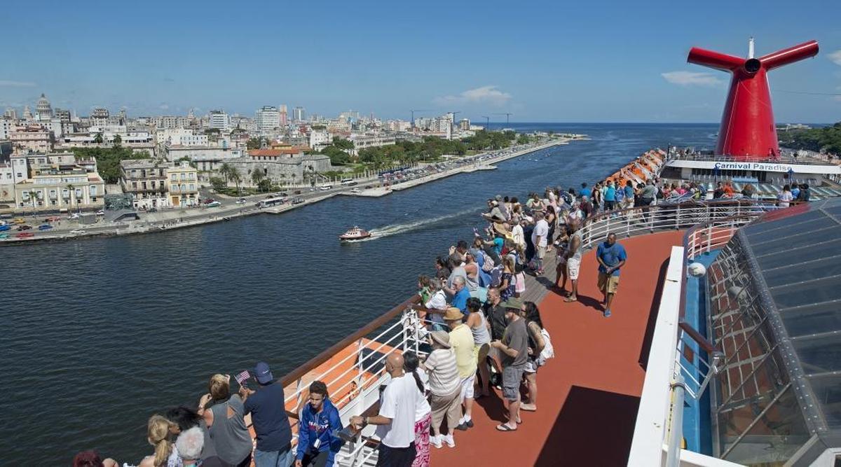 Carnival Paradise anchors in Havana harbor. Under new Trump administration rules, cruise ships can still call at Cuban ports.